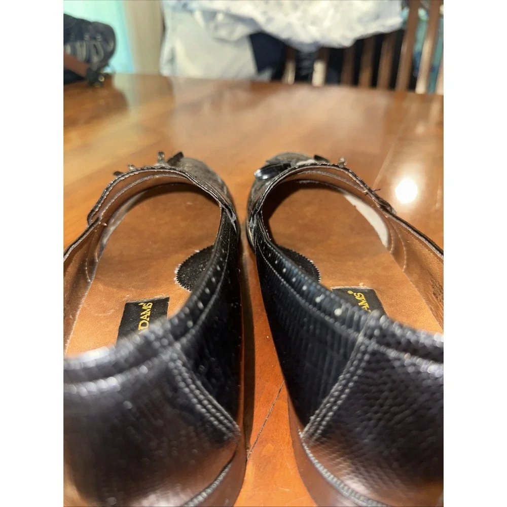 🌟Rare Stacy Adams Genuine Snake Skin & Leather Men's Dress Shoes Black Size 8.5